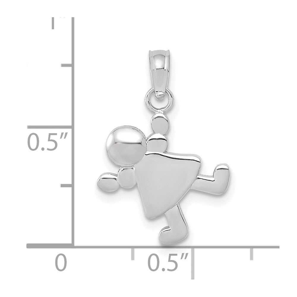 14K White Gold Little Girl Charm