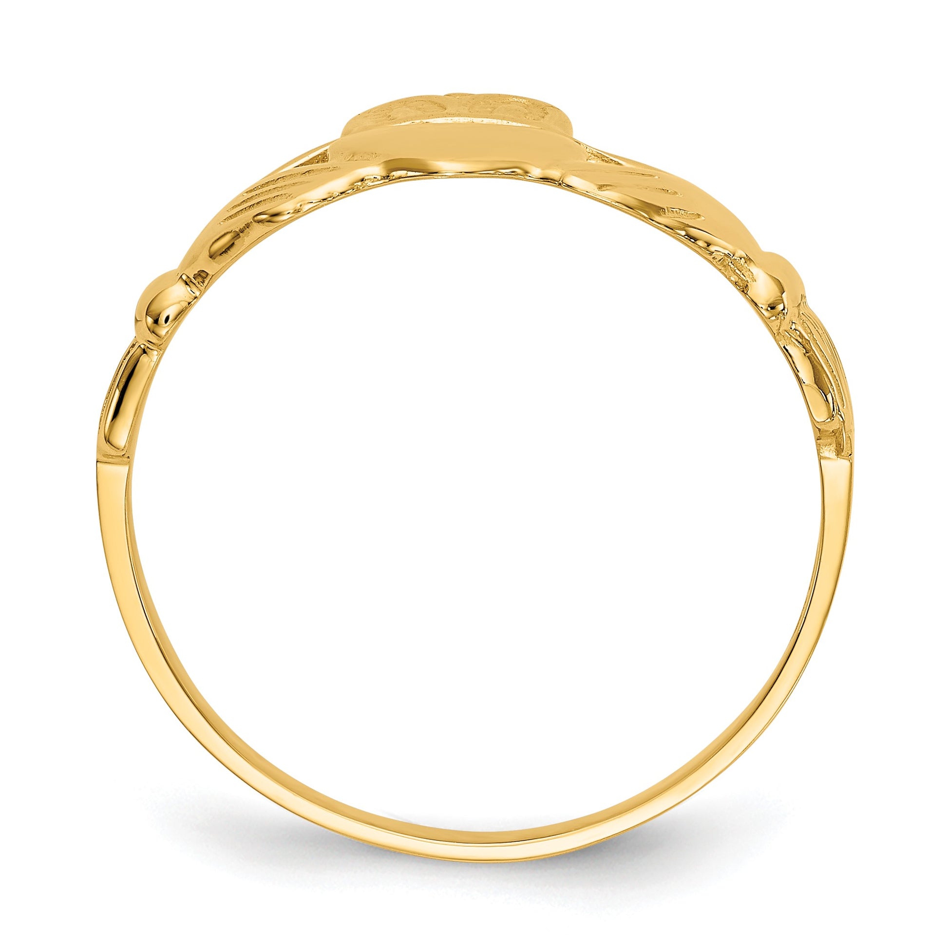 14k Mens Polished Claddagh Ring