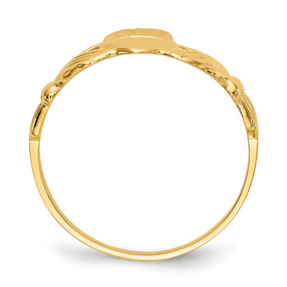 14k Mens Polished Claddagh Ring