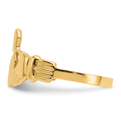 14k Mens Polished Claddagh Ring