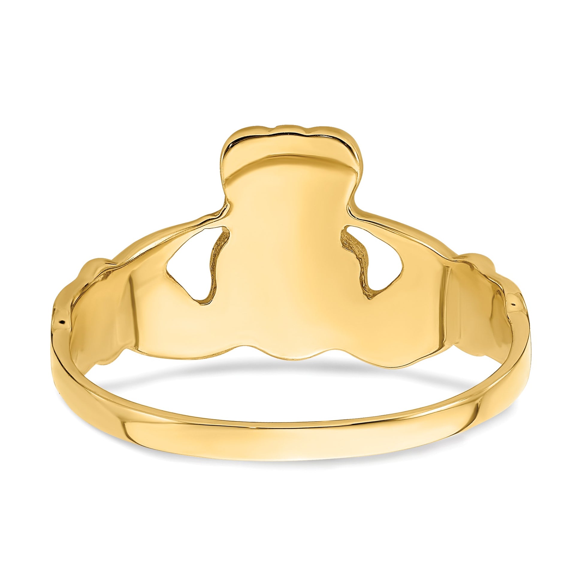 14k Mens Polished Claddagh Ring