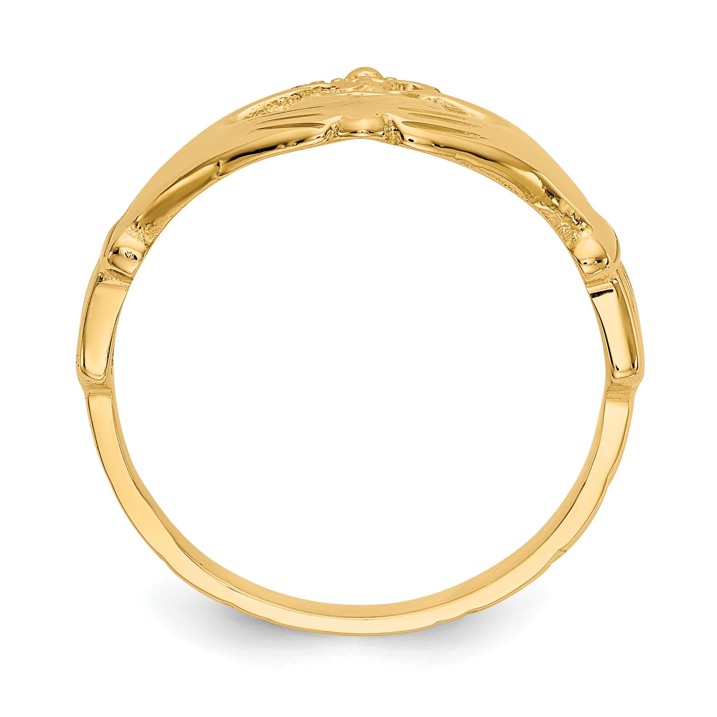 14k Polished Claddagh Ring