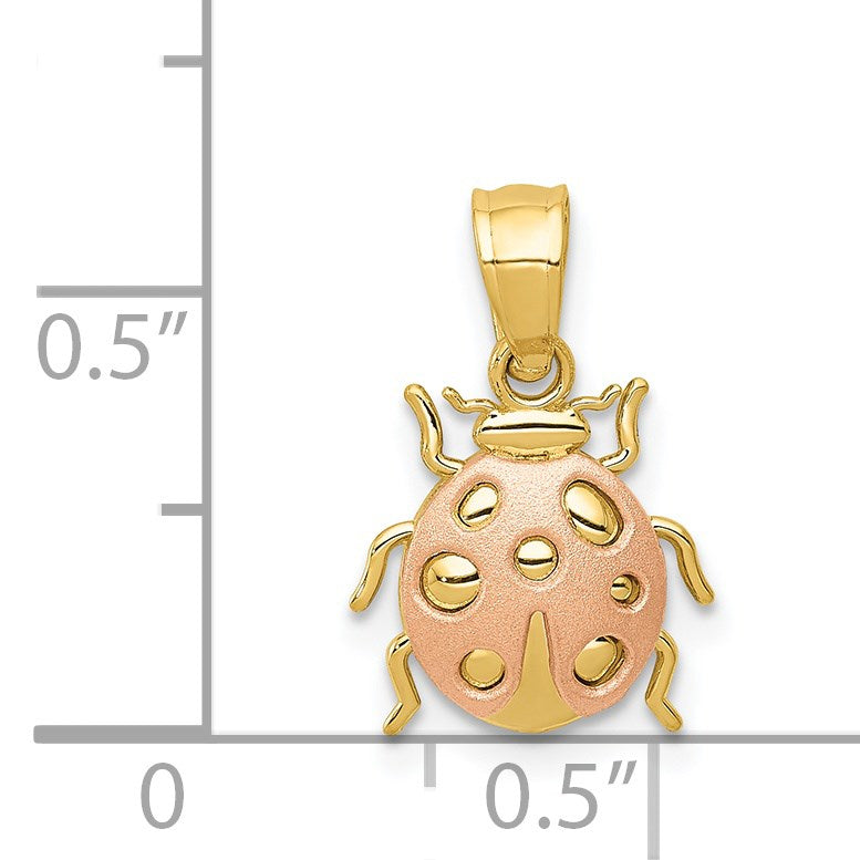 14k Two Tone Ladybug Pendant