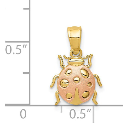 14k Two Tone Ladybug Pendant
