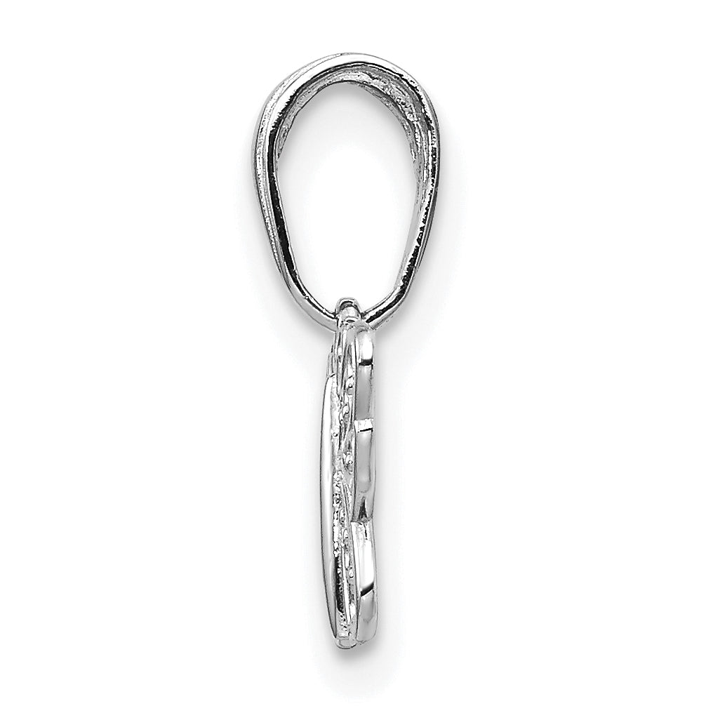 14k White Gold Polished Filigree Butterfly Charm