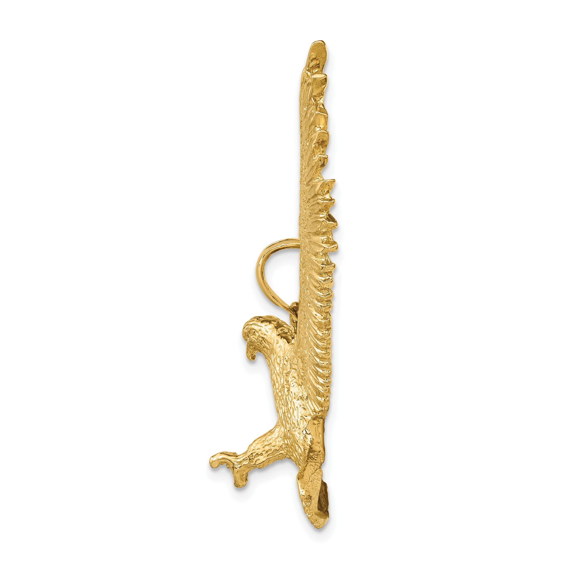 14k Large Textured Eagle Pendant