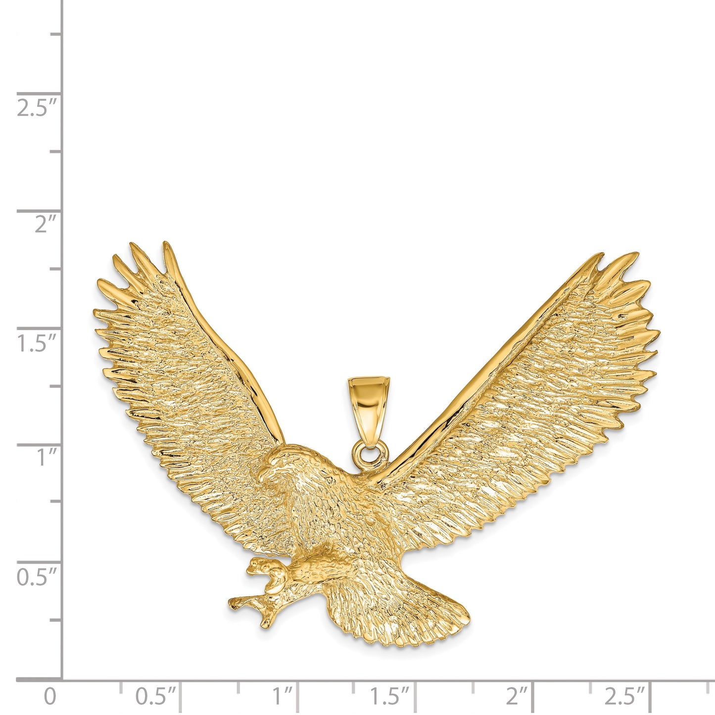 14k Large Textured Eagle Pendant