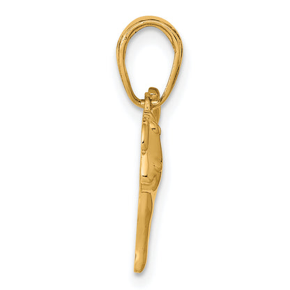14k Polished Dog Charm