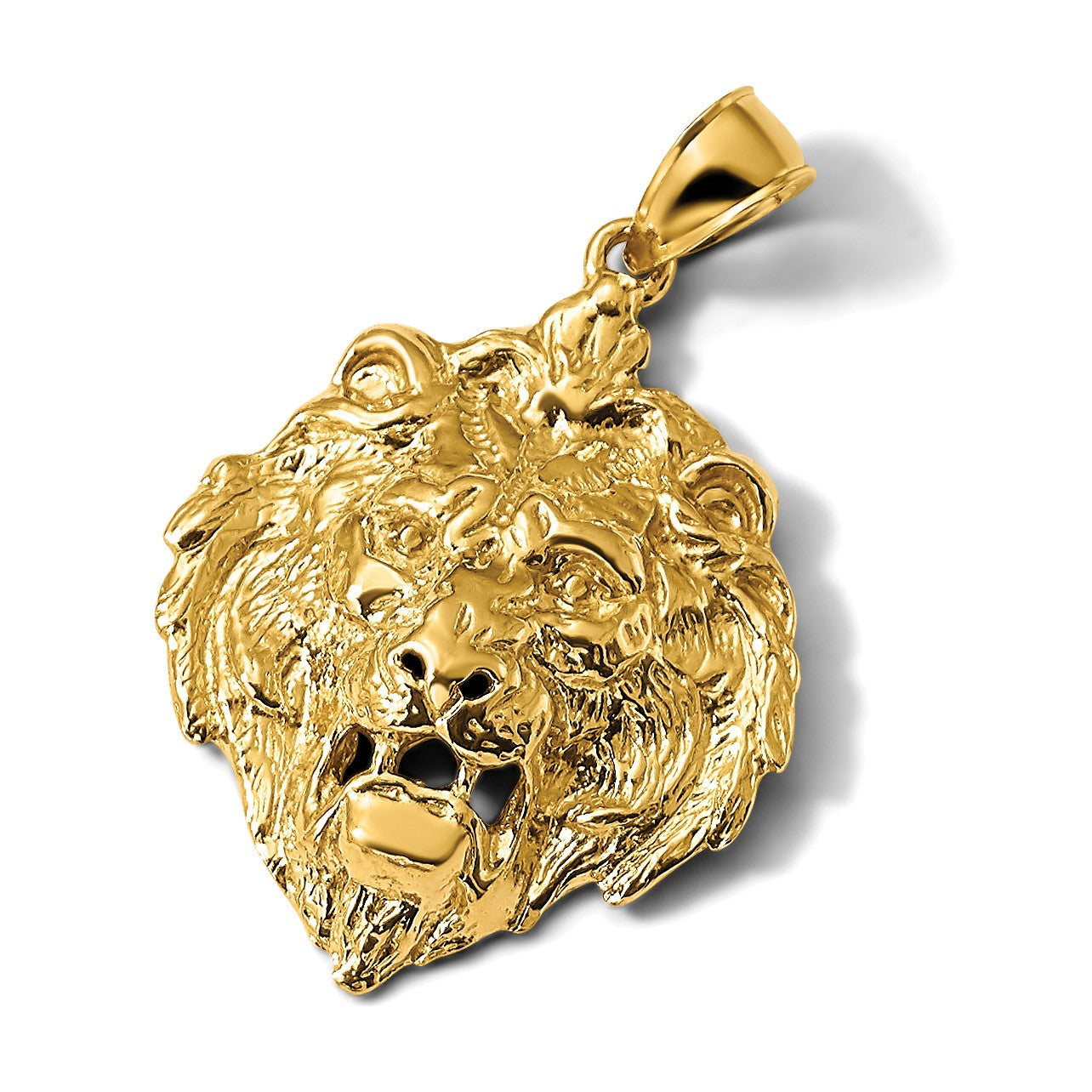 14k Lion Head Charm