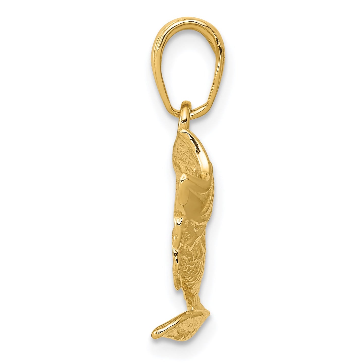 14k Small Bass Fish Charm