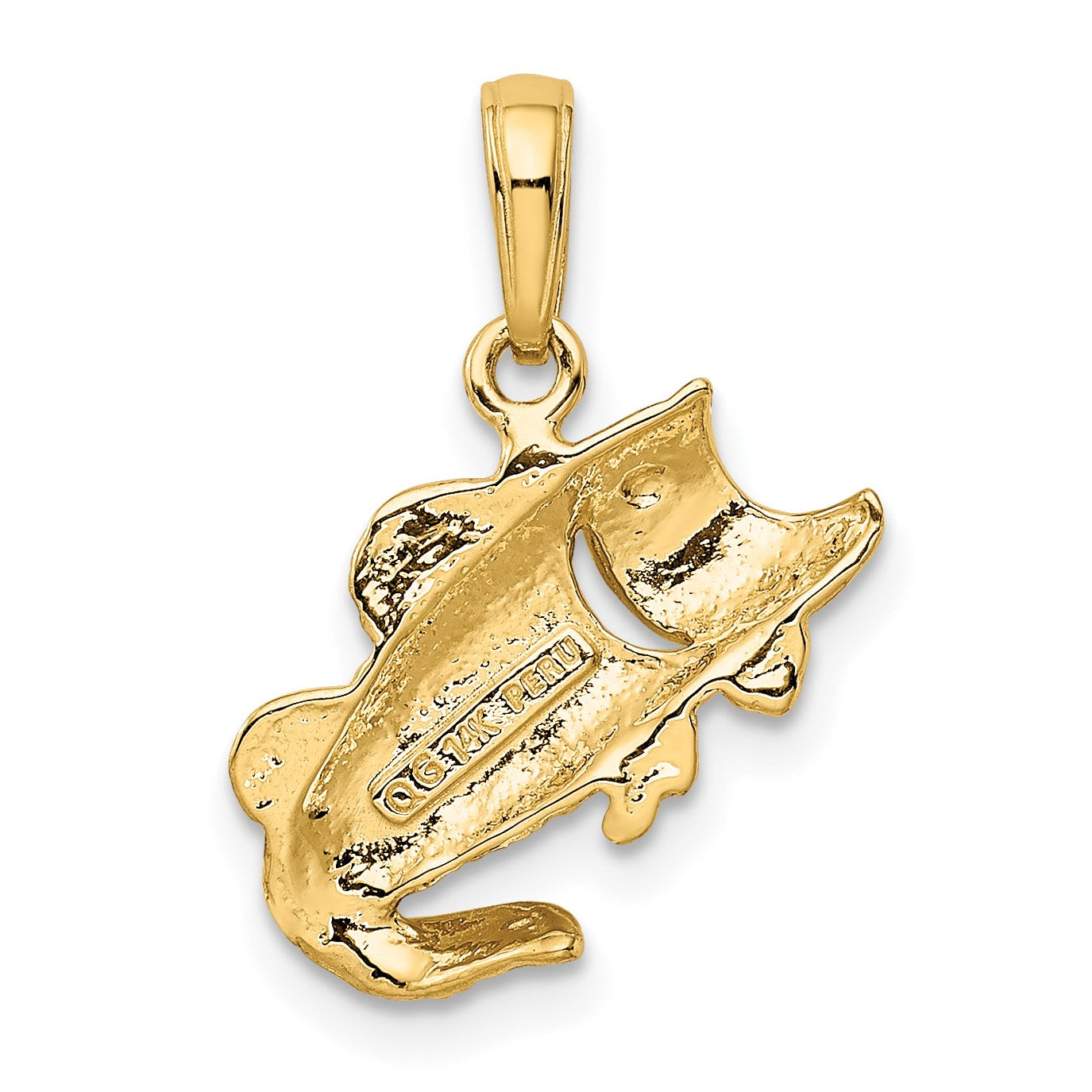 14k Small Bass Fish Charm