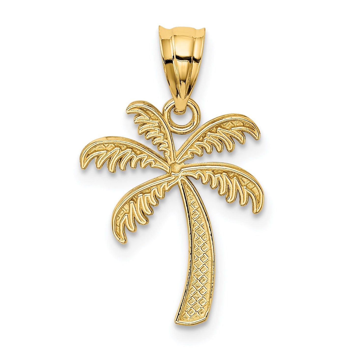 14K and White Rhodium Palm Tree Pendant