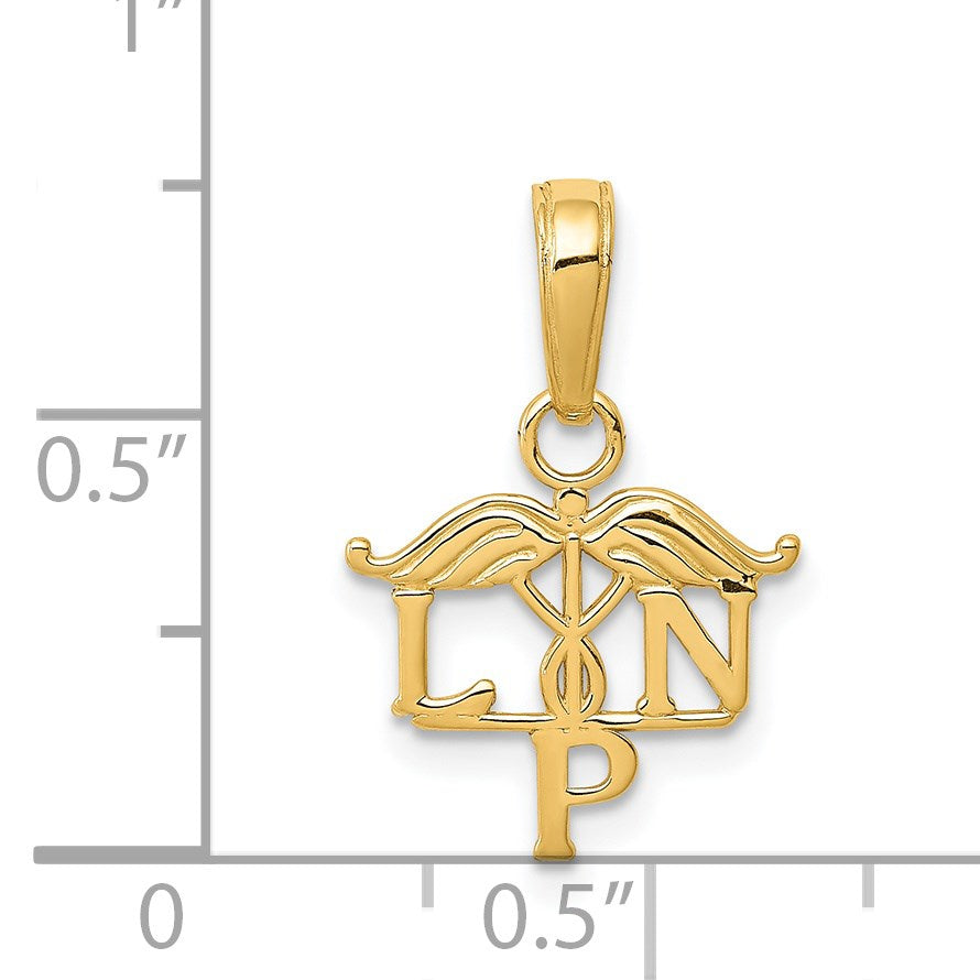 14k LPN Licensed Practical Nurse Symbol Pendant