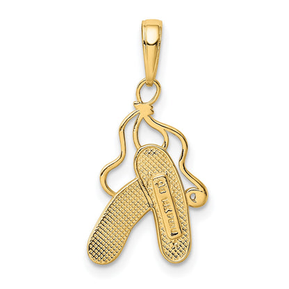 14k Pink Enameled Ballet Slippers Charm