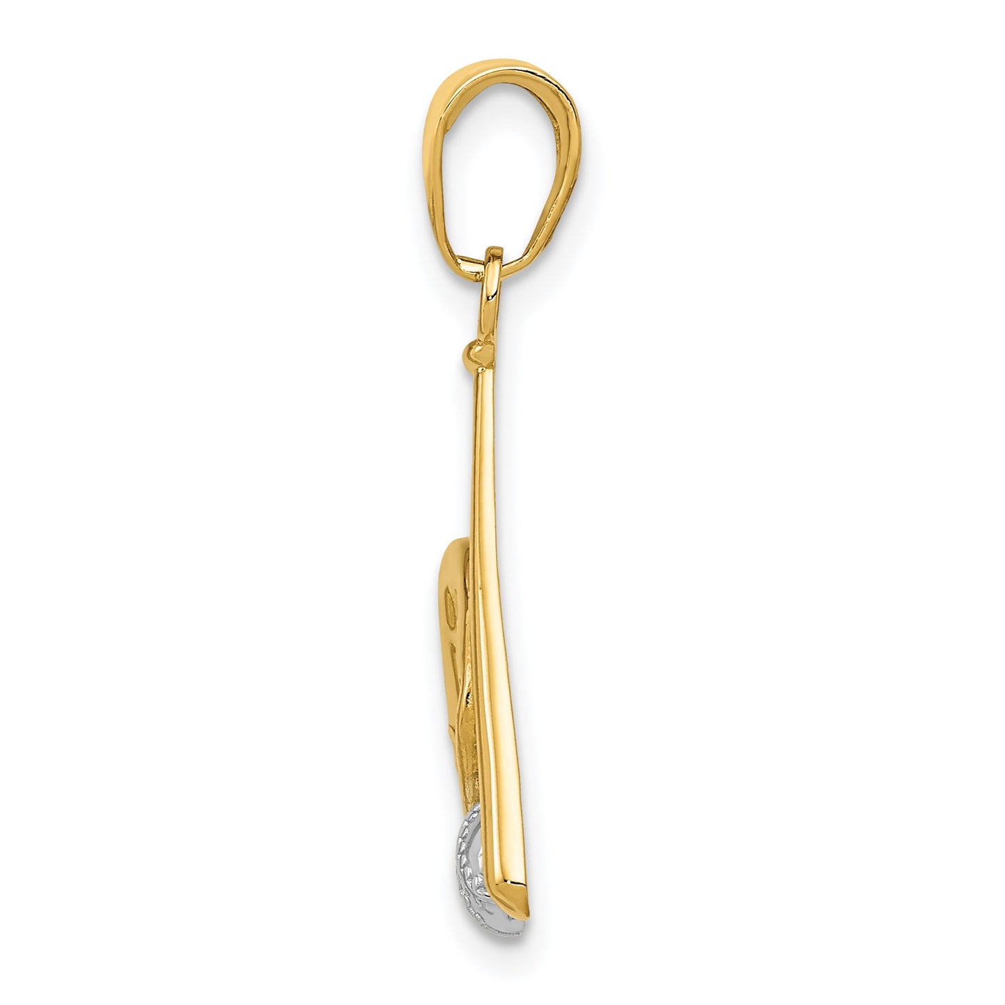 14K and White Rhodium Baseball/Bat/Glove Pendant