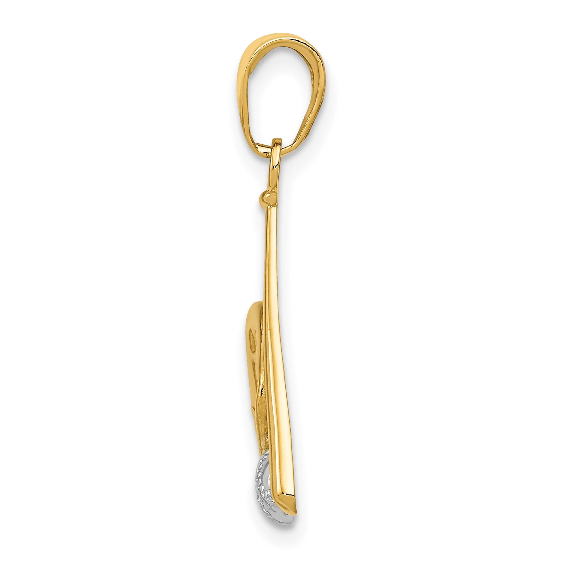 14K and White Rhodium Baseball/Bat/Glove Pendant