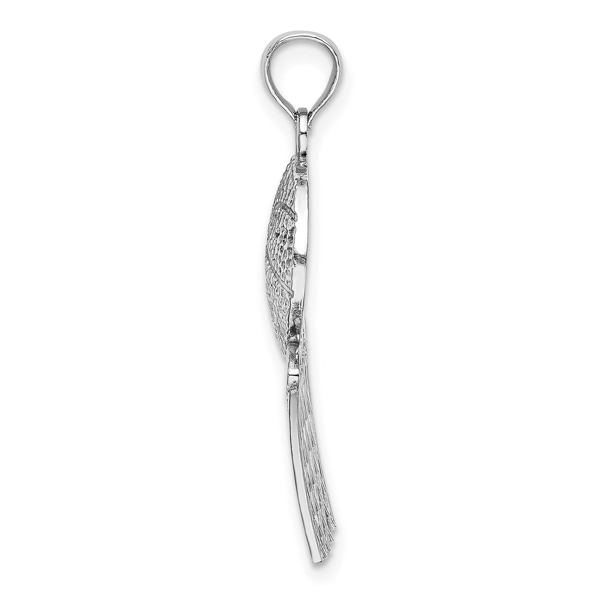 14K White Gold Basketball and Net Charm