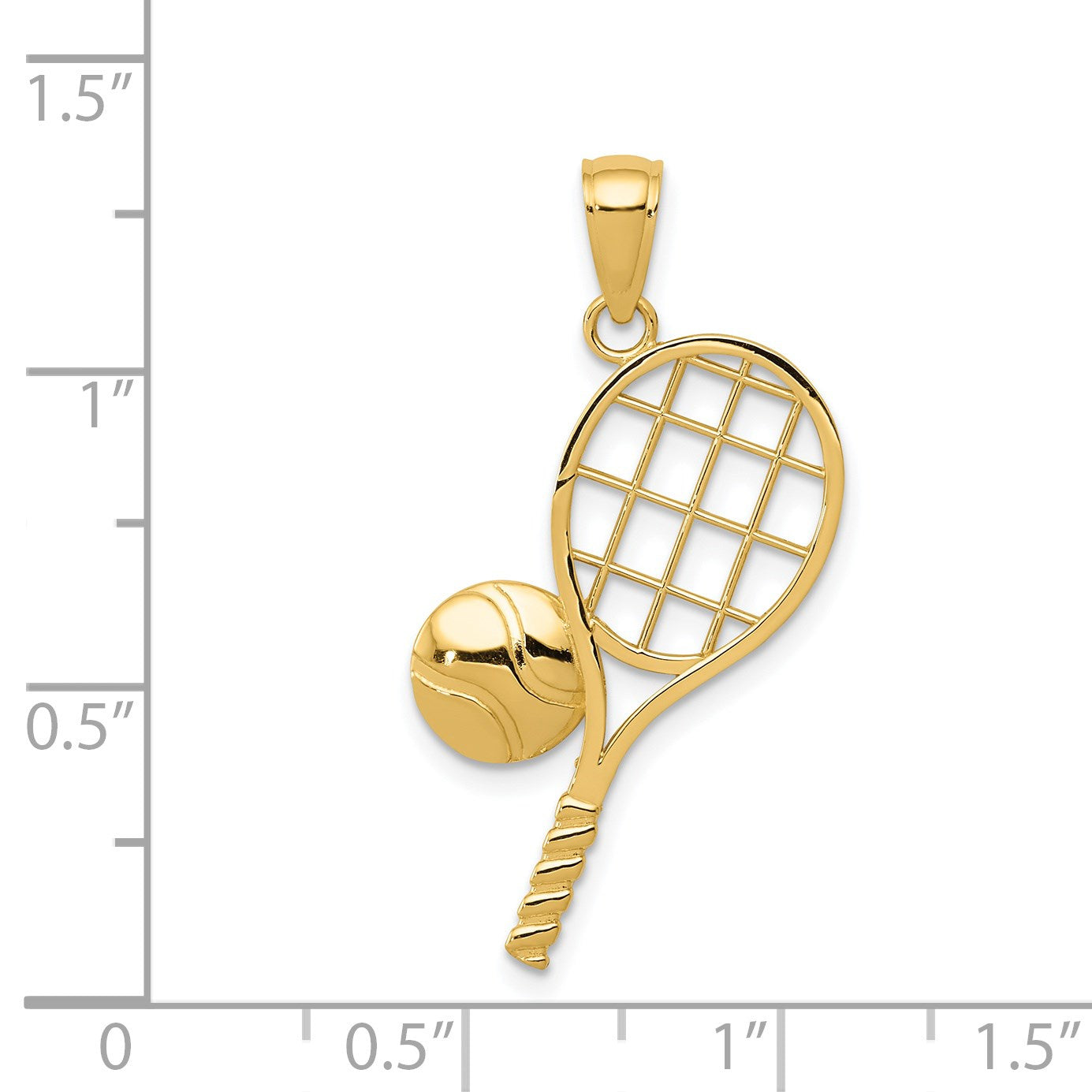 14k Tennis Racquet and Domed Ball Charm