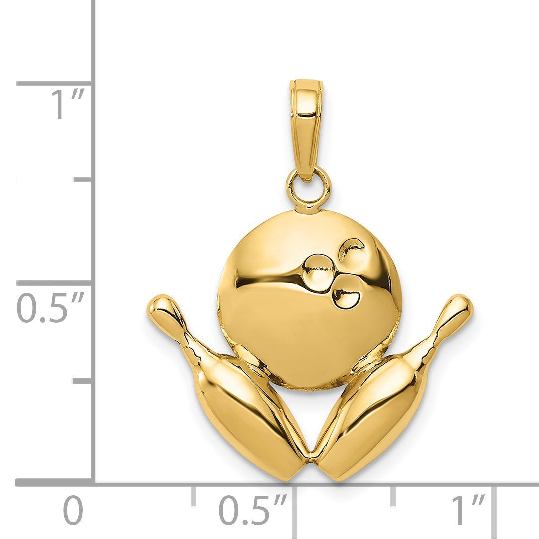 14k Bowling Pins and Ball Charm