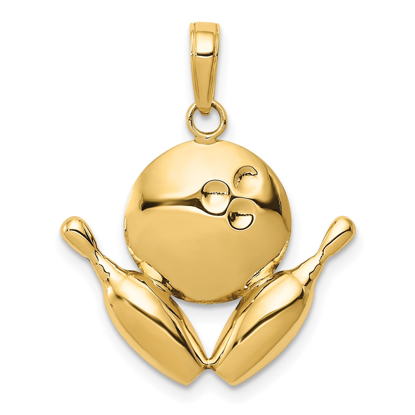 14k Bowling Pins and Ball Charm