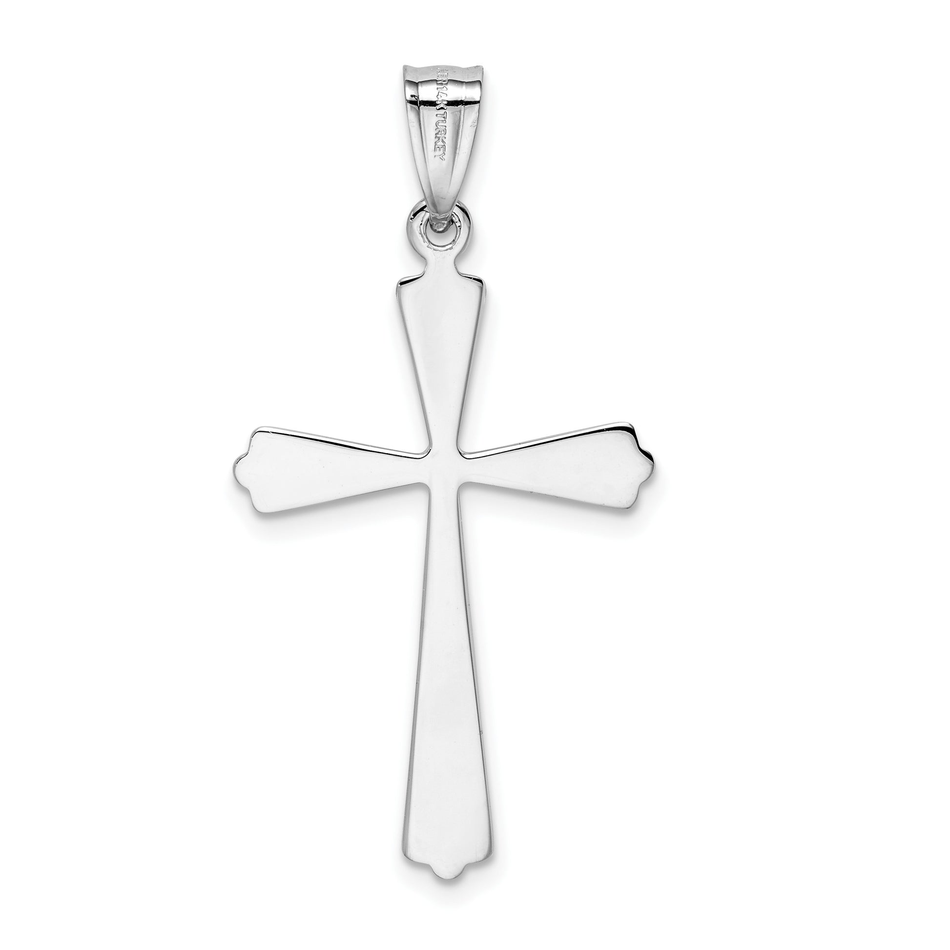 14k White Gold Polished Cross Pendant
