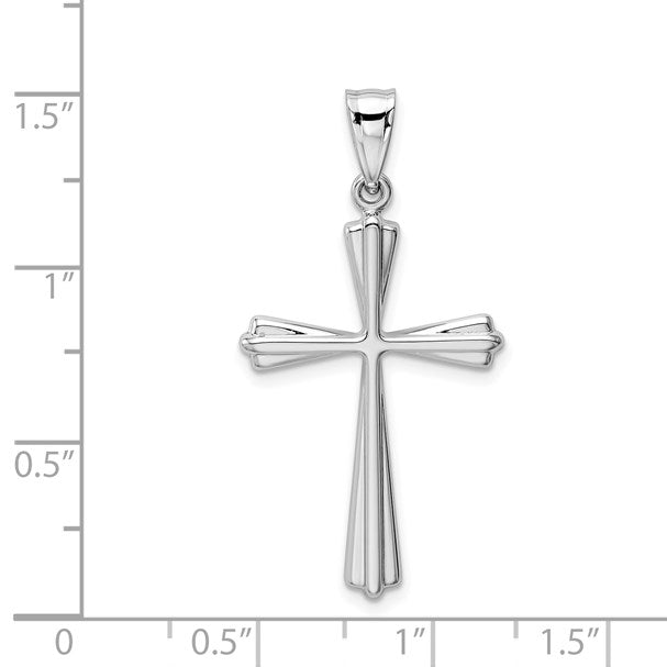 14k White Gold Polished Cross Pendant