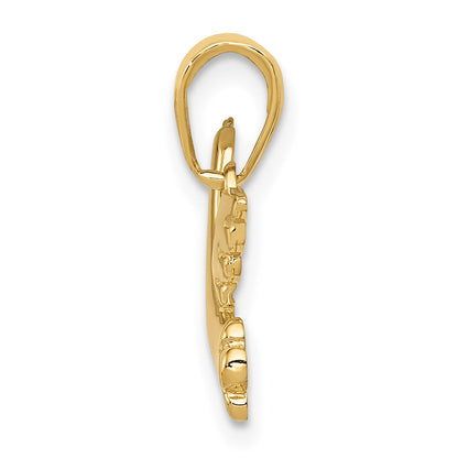 14k Polished Dove with Olive Branch Charm