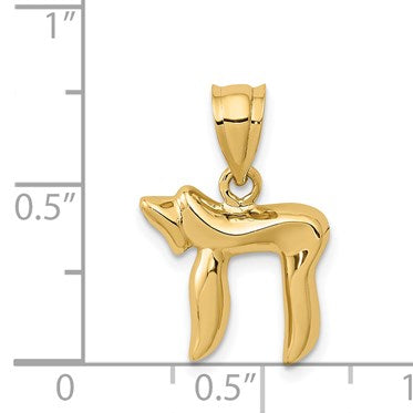 14K Polished Chai Pendant