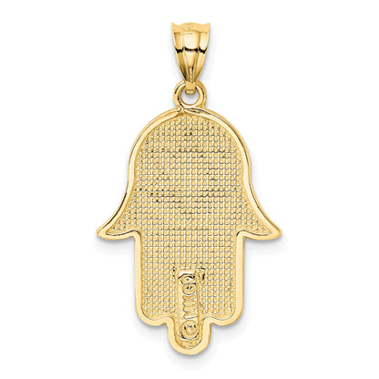 14k Hamsa with Star of David Charm