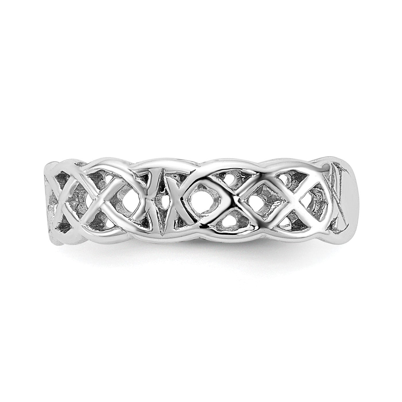 14k White Gold Polished Celtic Knot Toe Ring