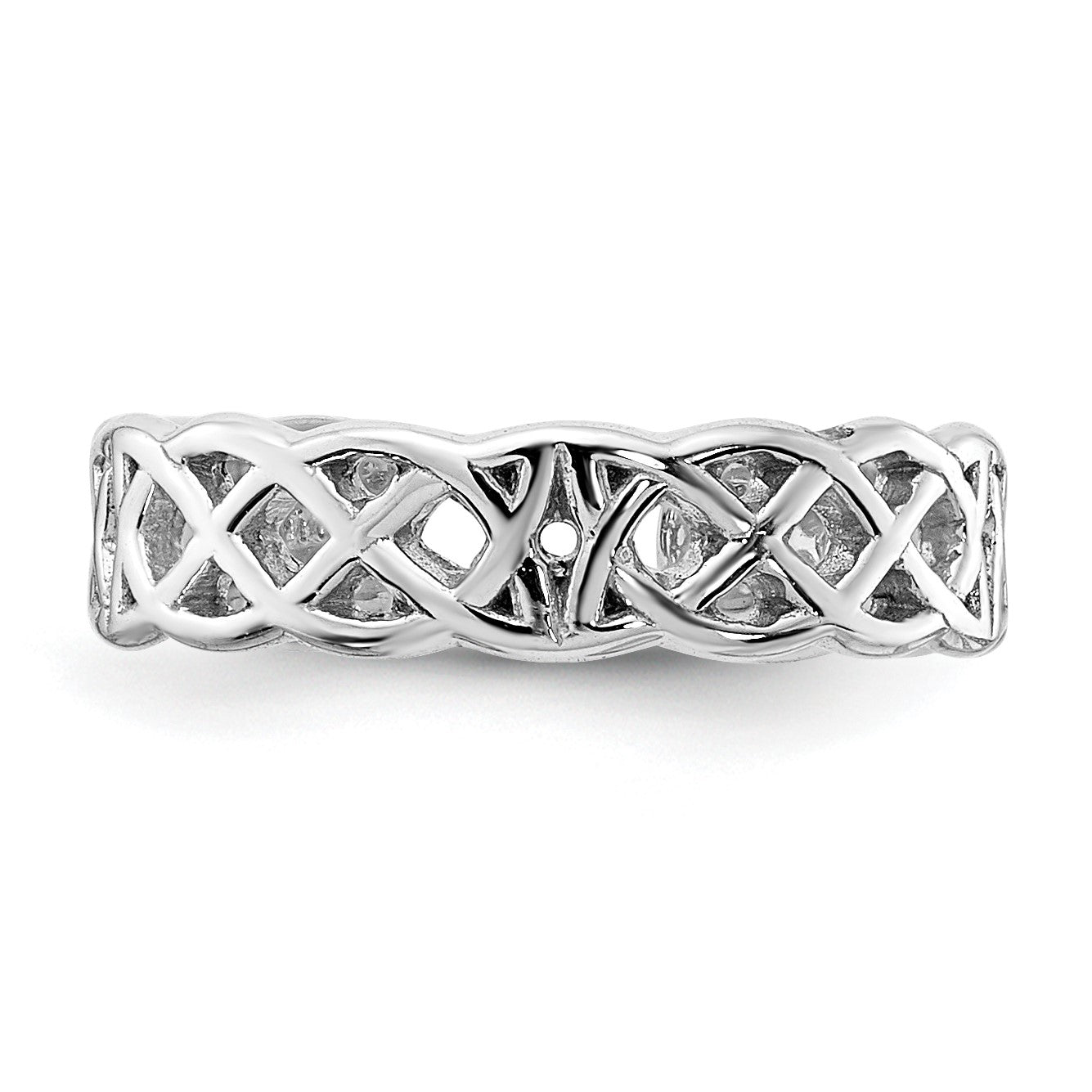 14k White Gold Polished Celtic Knot Toe Ring