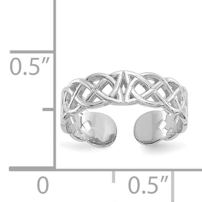 14k White Gold Polished Celtic Knot Toe Ring