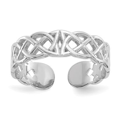 14k White Gold Polished Celtic Knot Toe Ring
