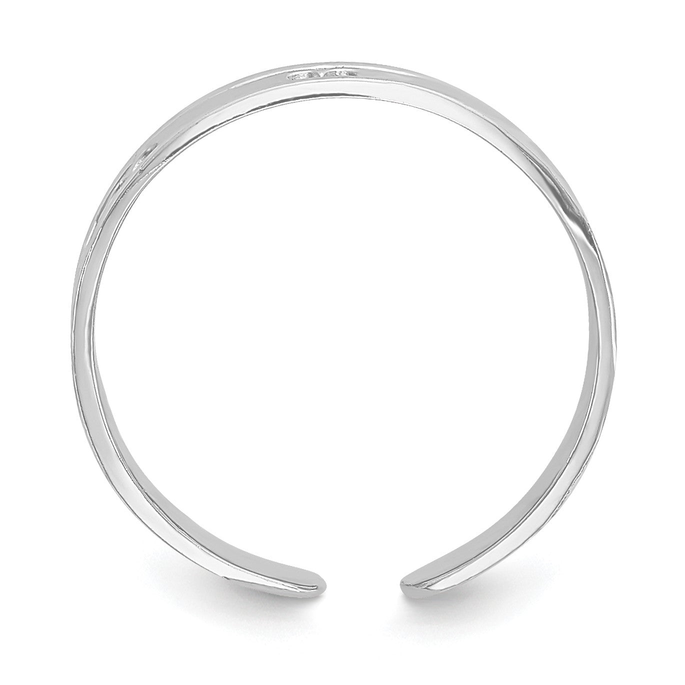 14k White Gold Polished with Hearts Toe Ring