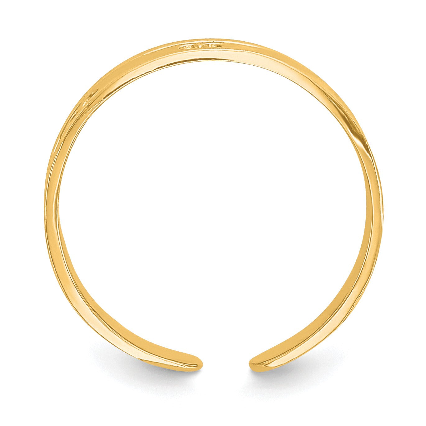 14k Polished with Hearts Toe Ring