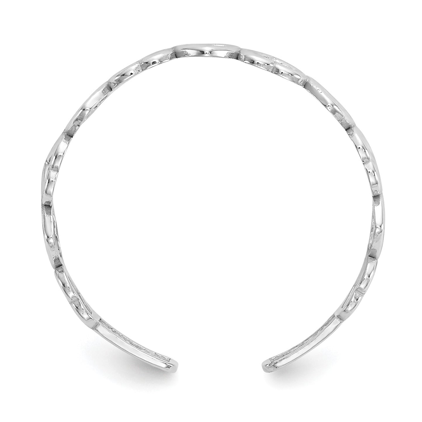 14k White Gold Open Hearts Toe Ring