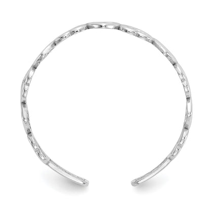 14k White Gold Open Hearts Toe Ring
