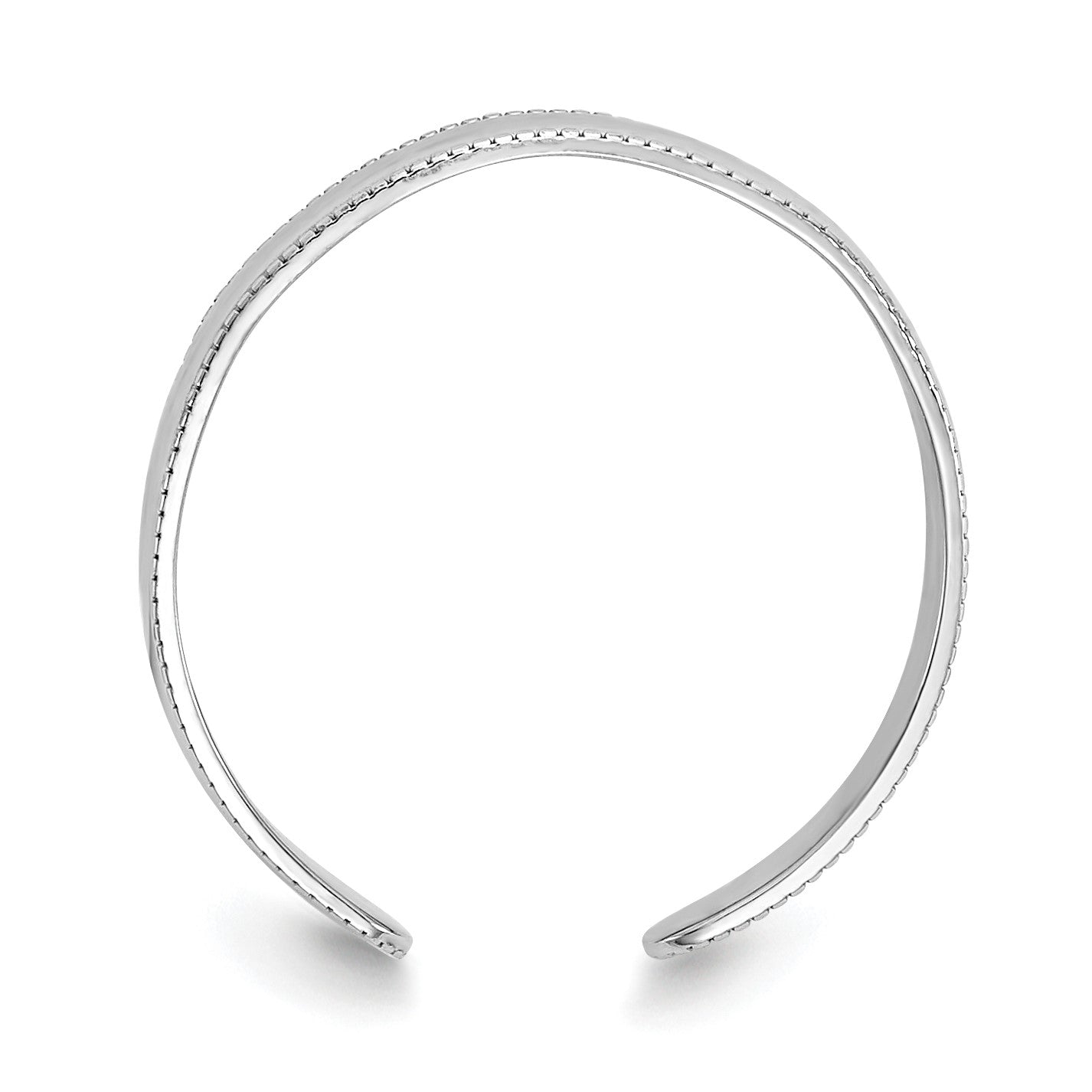 14K White Gold Adjustable 3mm Milgrain Band Toe Ring