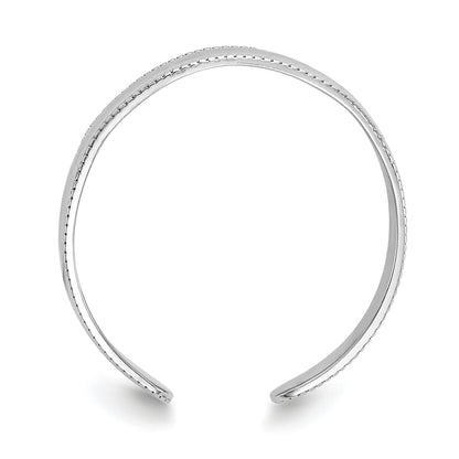 14K White Gold Adjustable 3mm Milgrain Band Toe Ring