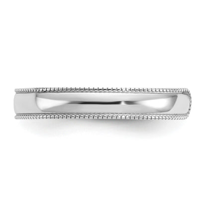 14K White Gold Adjustable 3mm Milgrain Band Toe Ring