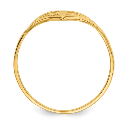 14k Polished Heart with Cross Ring