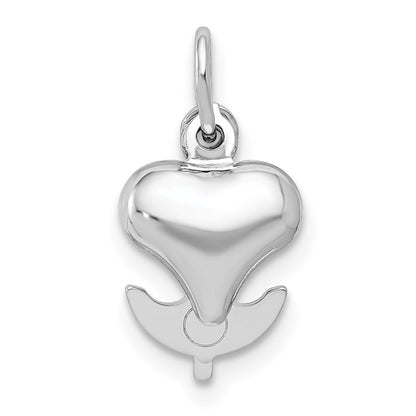 14K White Gold 3D Moveable Heart/Cross/Anchor Pendant