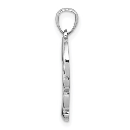 14k White Gold Polished Infinity Heart Pendant