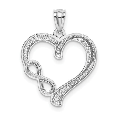 14k White Gold Polished Infinity Heart Pendant