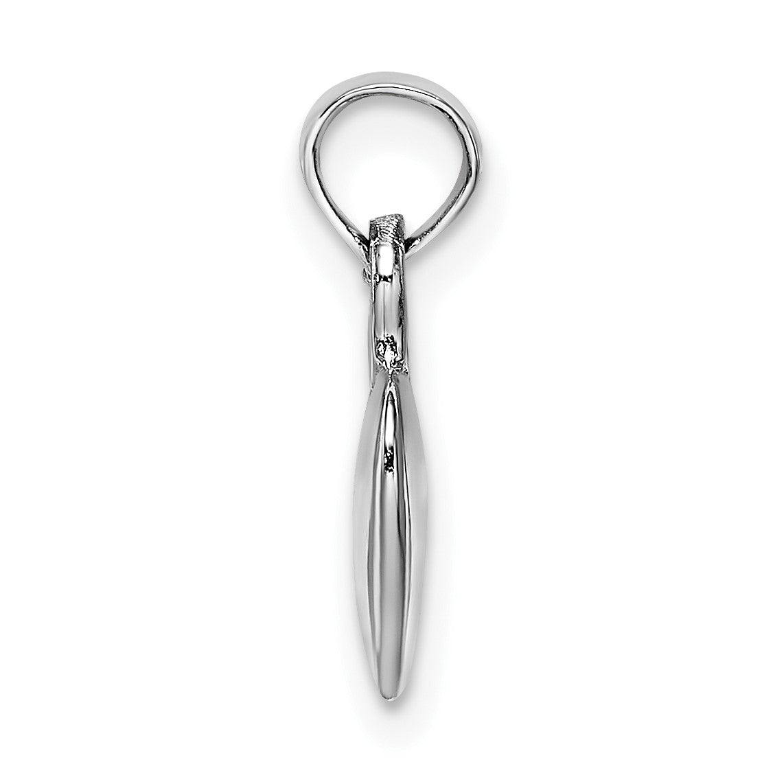 14K White Gold Polished 3-D Heart Pendant