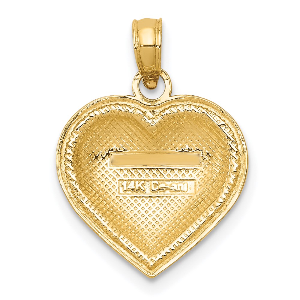 14k Polished Domed Heart Pendant