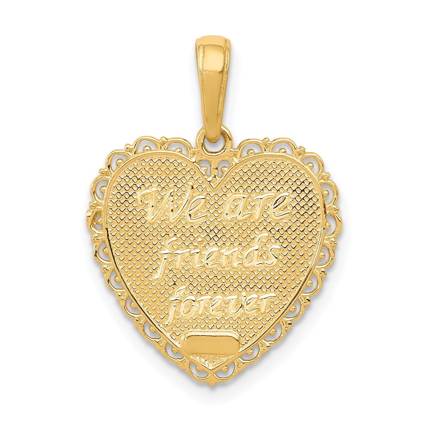 14K Reversible FOR MY SISTER / FRIENDS FOREVER Heart Pendant