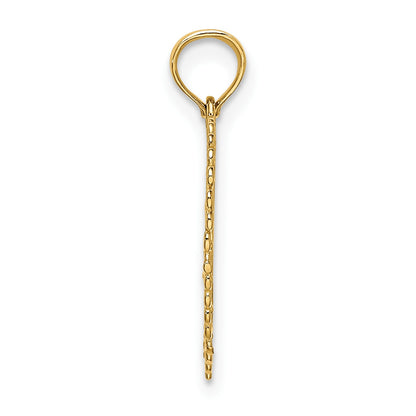 14K Gold Polished DADDYS LITTLE GIRL Textured Heart Charm