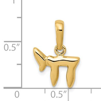 14K Polished Chai Pendant