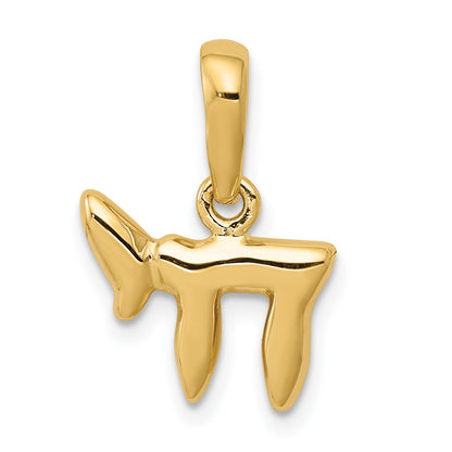 14K Polished Chai Pendant